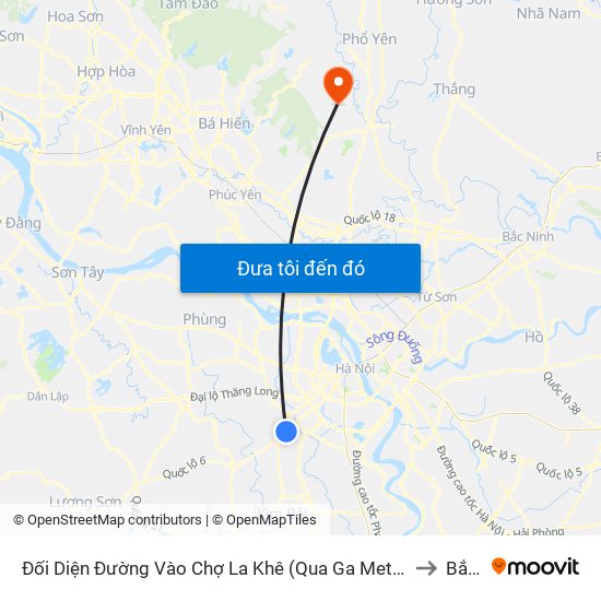 Đối Diện Đường Vào Chợ La Khê (Qua Ga Metro La Khê) - 405 Quang Trung (Hà Đông) to Bắc Sơn map
