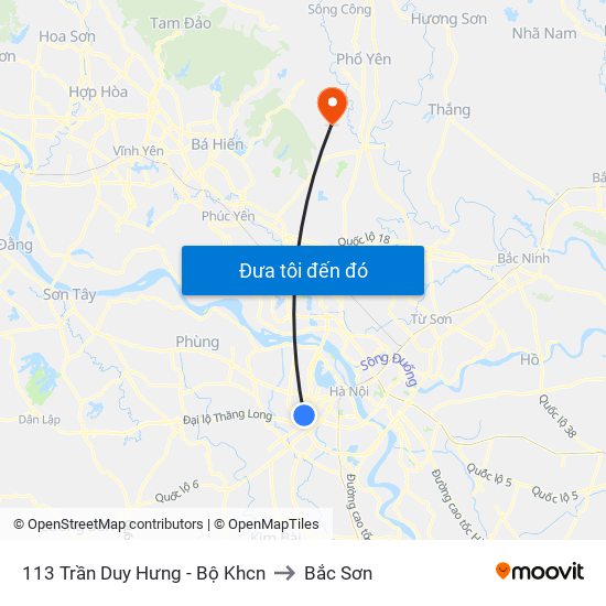 113 Trần Duy Hưng - Bộ Khcn to Bắc Sơn map