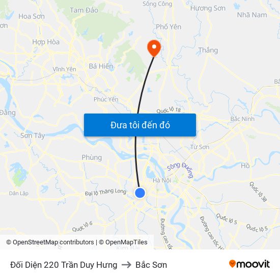 Đối Diện 220 Trần Duy Hưng to Bắc Sơn map