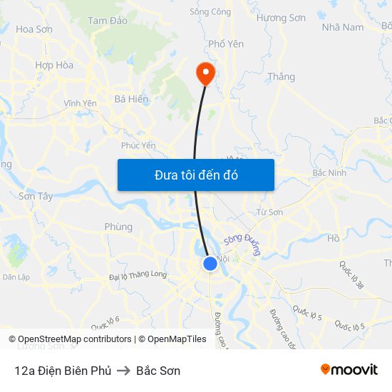 12a Điện Biên Phủ to Bắc Sơn map