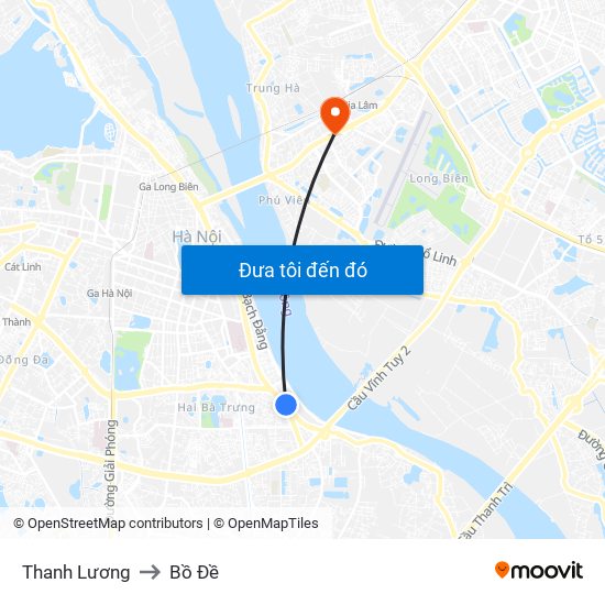 Thanh Lương to Bồ Đề map