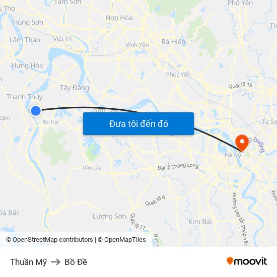 Thuần Mỹ to Bồ Đề map