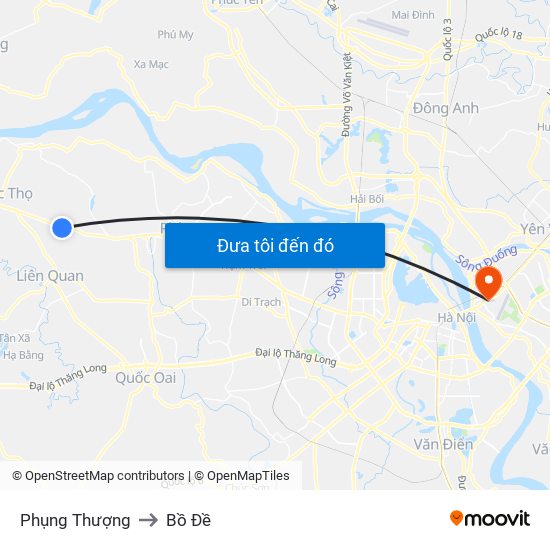 Phụng Thượng to Bồ Đề map