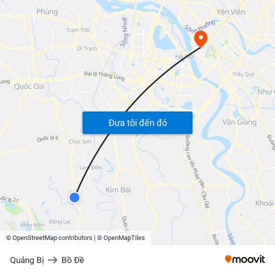 Quảng Bị to Bồ Đề map