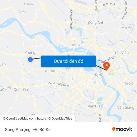 Song Phượng to Bồ Đề map