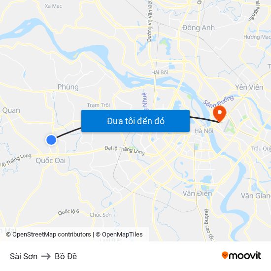 Sài Sơn to Bồ Đề map