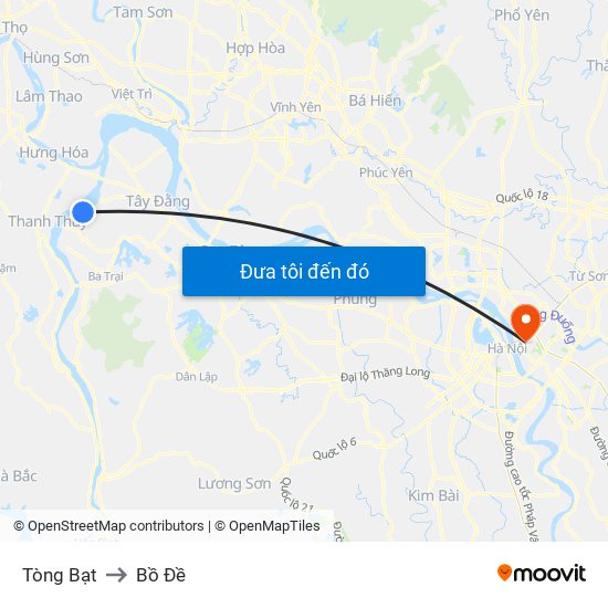 Tòng Bạt to Bồ Đề map