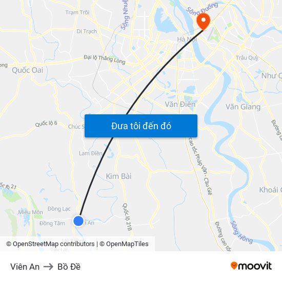 Viên An to Bồ Đề map