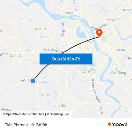 Tiên Phương to Bồ Đề map