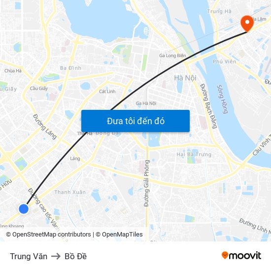Trung Văn to Bồ Đề map