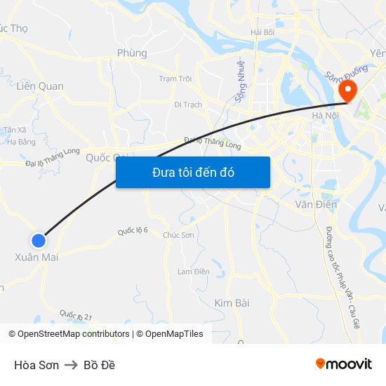 Hòa Sơn to Bồ Đề map