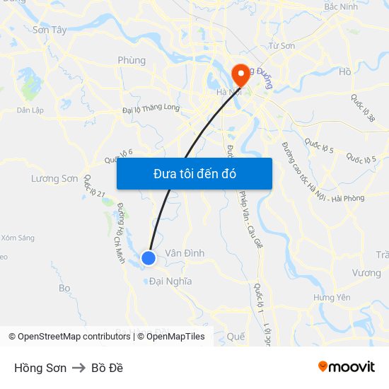 Hồng Sơn to Bồ Đề map