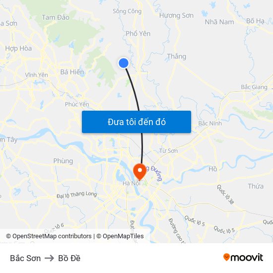 Bắc Sơn to Bồ Đề map