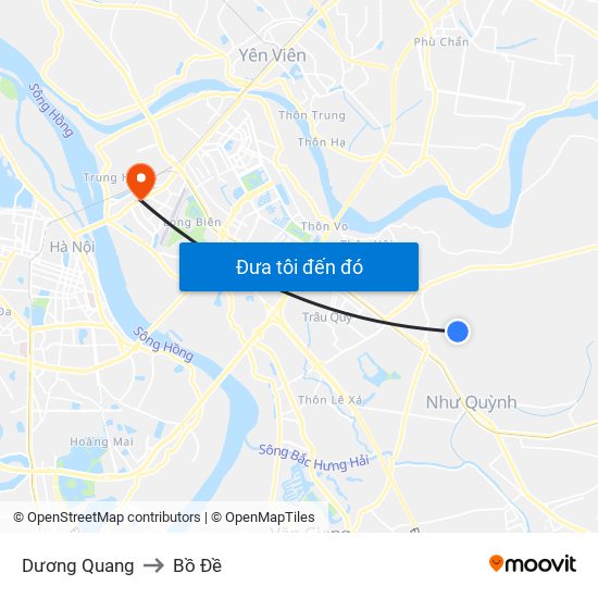 Dương Quang to Bồ Đề map