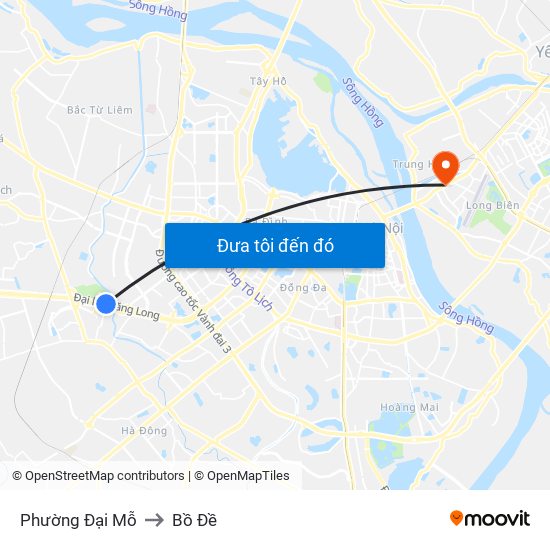 Phường Đại Mỗ to Bồ Đề map