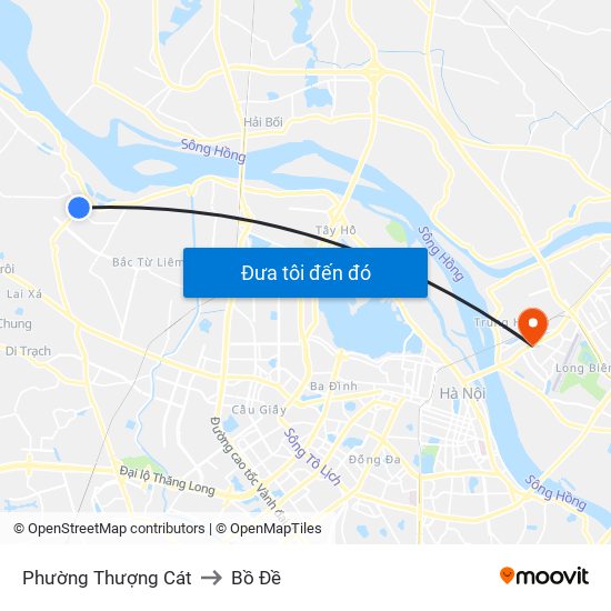 Phường Thượng Cát to Bồ Đề map