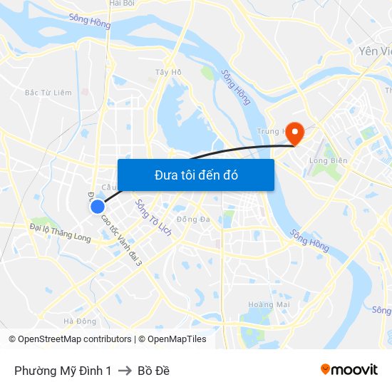 Phường Mỹ Đình 1 to Bồ Đề map