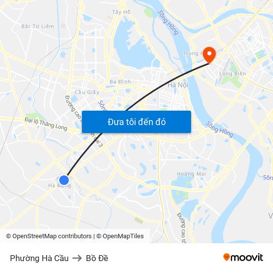 Phường Hà Cầu to Bồ Đề map