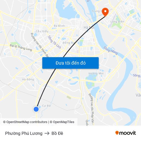 Phường Phú Lương to Bồ Đề map