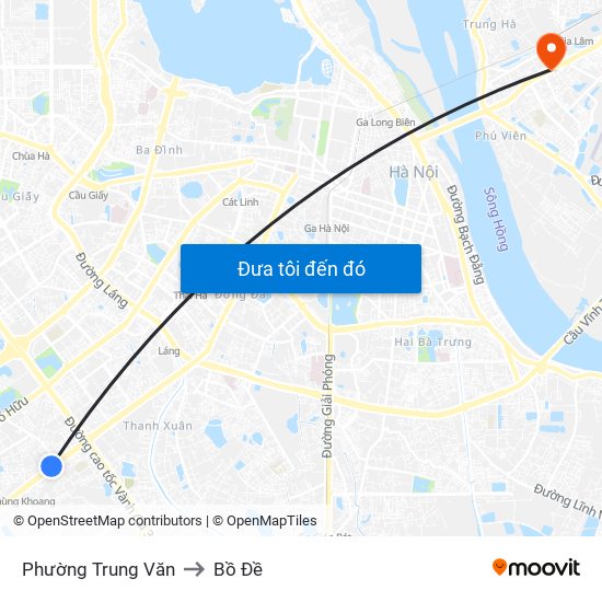 Phường Trung Văn to Bồ Đề map