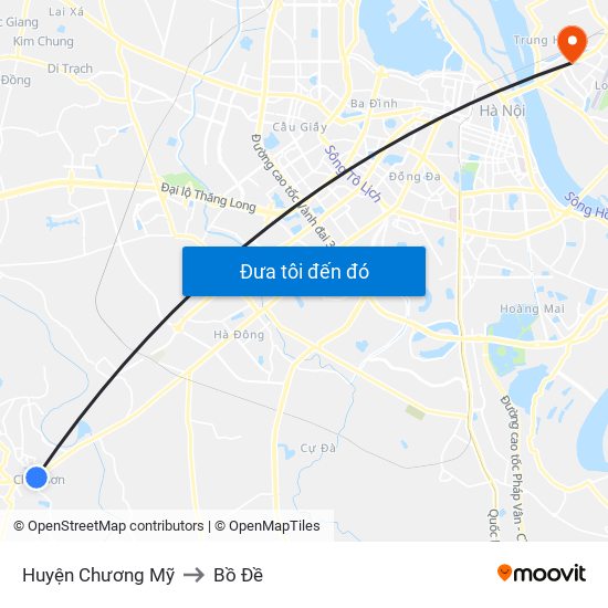 Huyện Chương Mỹ to Bồ Đề map