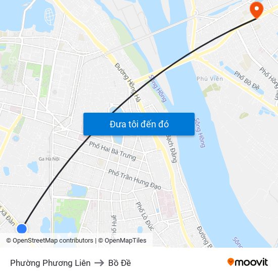 Phường Phương Liên to Bồ Đề map