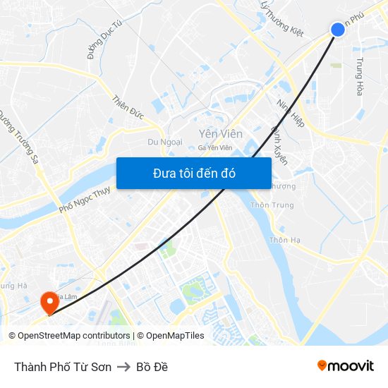 Thành Phố Từ Sơn to Bồ Đề map
