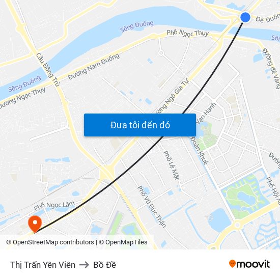 Thị Trấn Yên Viên to Bồ Đề map