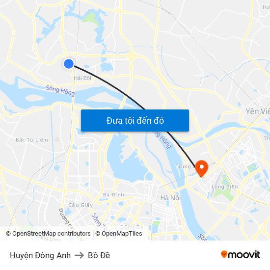 Huyện Đông Anh to Bồ Đề map