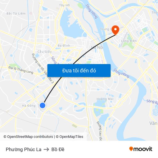 Phường Phúc La to Bồ Đề map