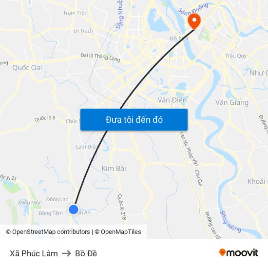 Xã Phúc Lâm to Bồ Đề map