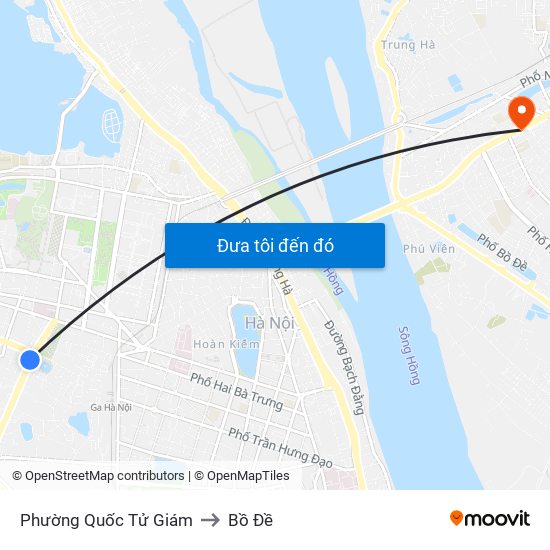 Phường Quốc Tử Giám to Bồ Đề map