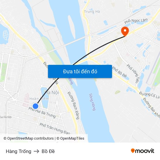 Hàng Trống to Bồ Đề map