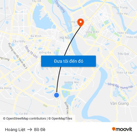 Hoàng Liệt to Bồ Đề map