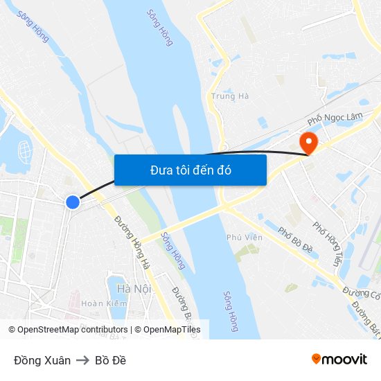 Đồng Xuân to Bồ Đề map