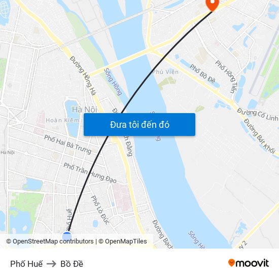 Phố Huế to Bồ Đề map