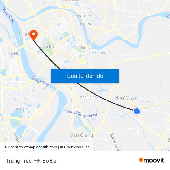 Trưng Trắc to Bồ Đề map