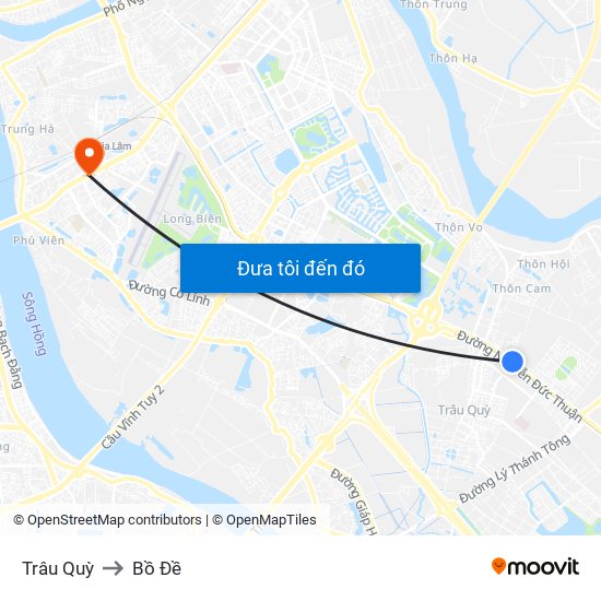 Trâu Quỳ to Bồ Đề map