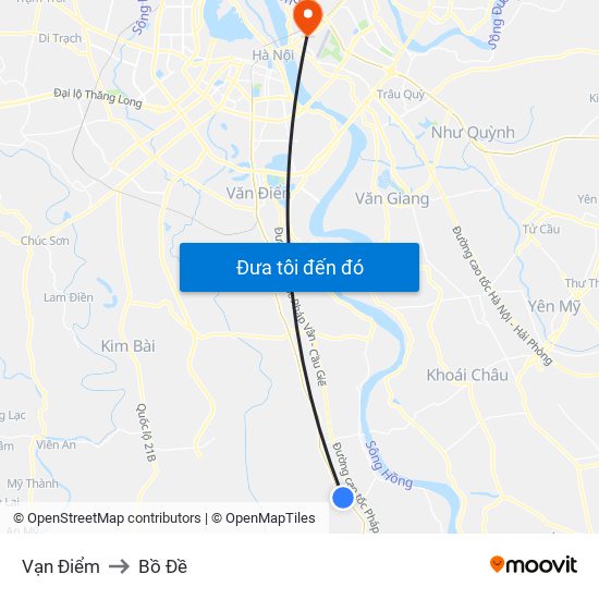 Vạn Điểm to Bồ Đề map