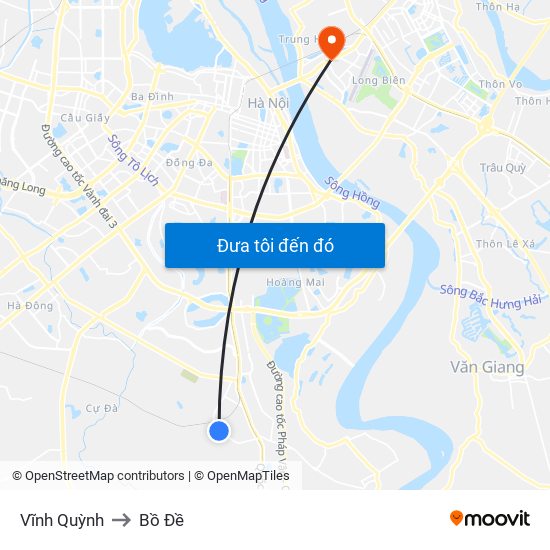 Vĩnh Quỳnh to Bồ Đề map