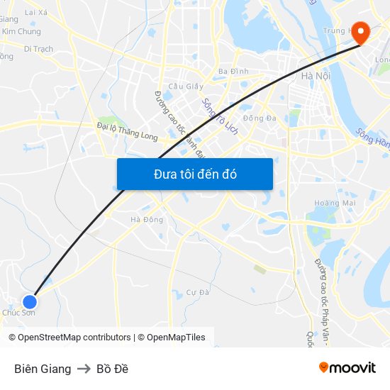 Biên Giang to Bồ Đề map