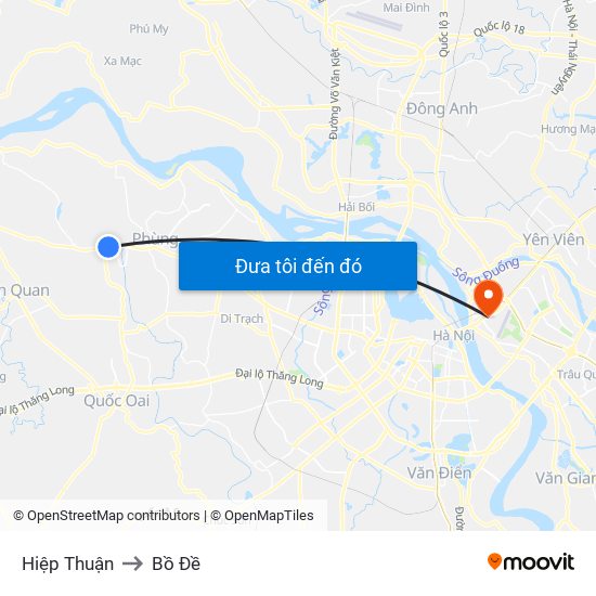 Hiệp Thuận to Bồ Đề map