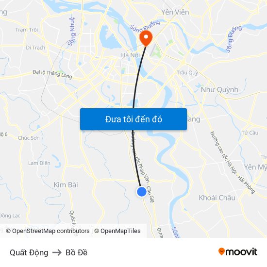 Quất Động to Bồ Đề map