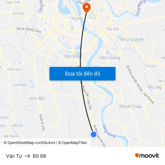 Văn Tự to Bồ Đề map