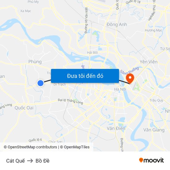 Cát Quế to Bồ Đề map
