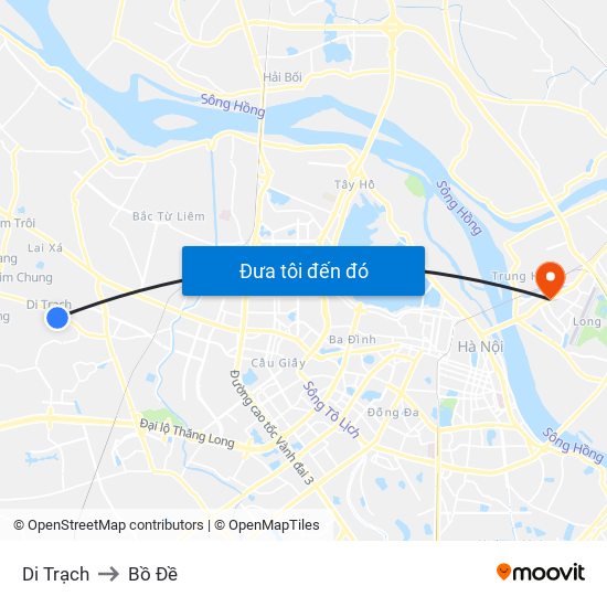 Di Trạch to Bồ Đề map