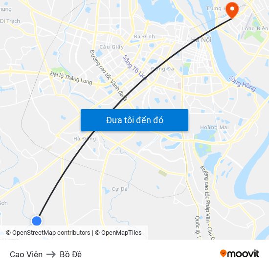 Cao Viên to Bồ Đề map