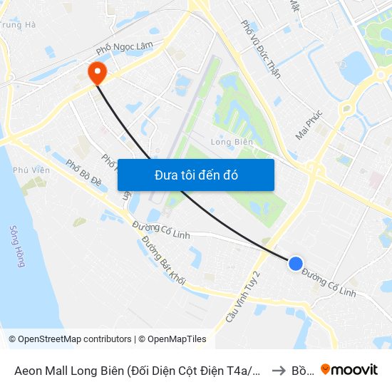 Aeon Mall Long Biên (Đối Diện Cột Điện T4a/2a-B Đường Cổ Linh) to Bồ Đề map