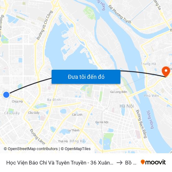 Học Viện Báo Chí Và Tuyên Truyền - 36 Xuân Thủy to Bồ Đề map