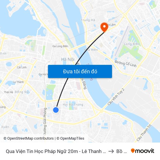 Qua Viện Tin Học Pháp Ngữ 20m - Lê Thanh Nghị to Bồ Đề map